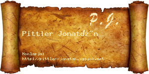 Pittler Jonatán névjegykártya